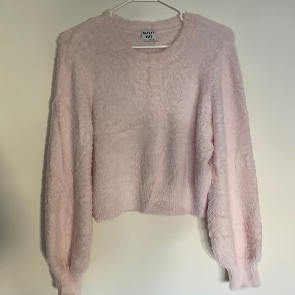 Sunday Best Aritzia Cropper Pink Sweater